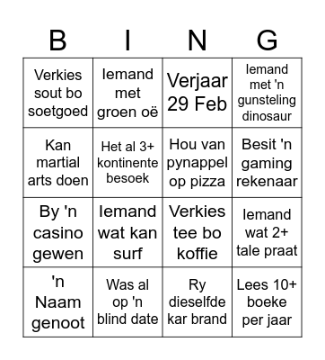 Bunny Chow & Bingo Card