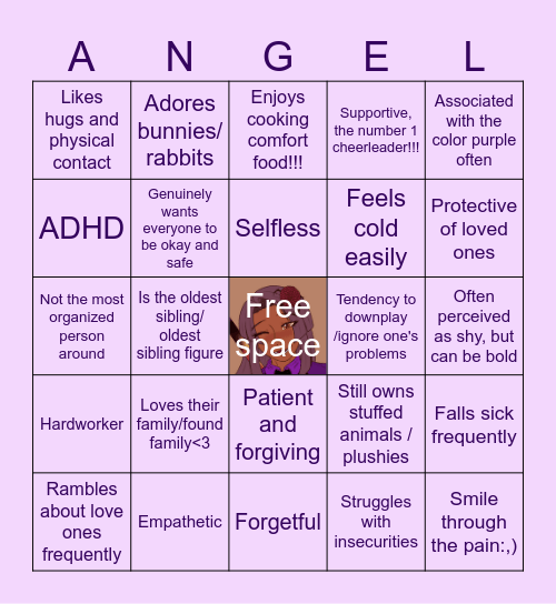 Angel kinlist bingo Card