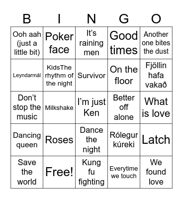 FÍLU BINGÓ Bingo Card