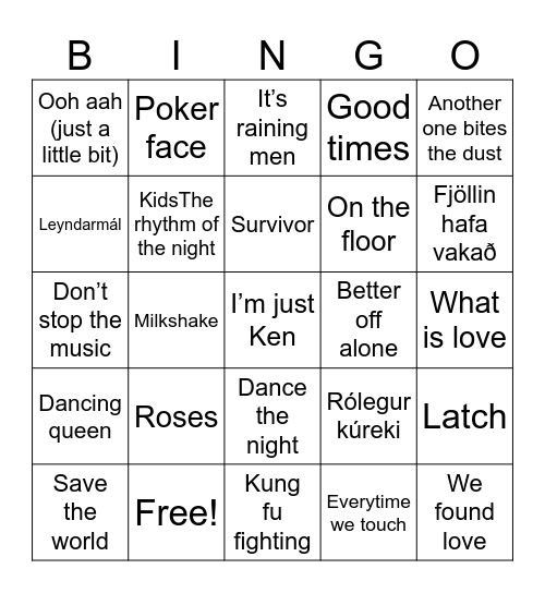 FÍLU BINGÓ Bingo Card