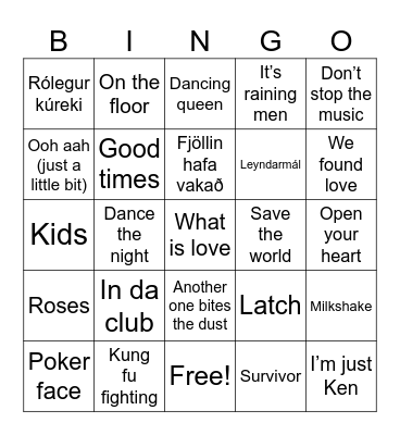FÍLU BINGÓ Bingo Card