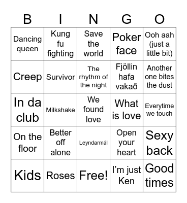 FÍLU BINGÓ Bingo Card