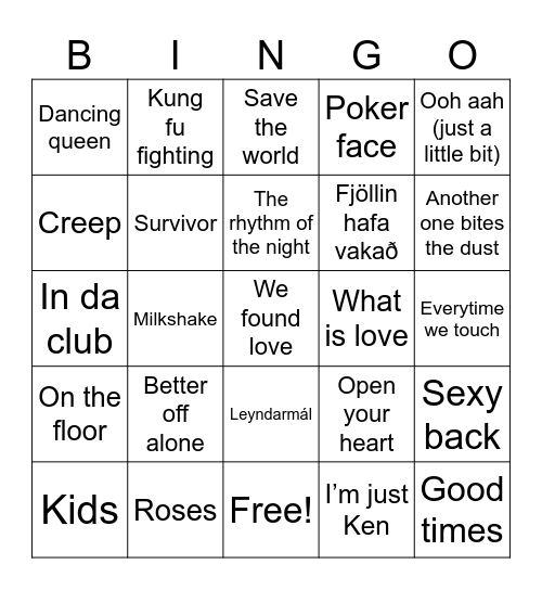 FÍLU BINGÓ Bingo Card
