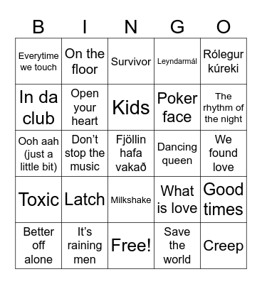 FÍLU BINGÓ Bingo Card