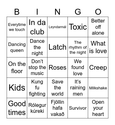 FÍLU BINGÓ Bingo Card
