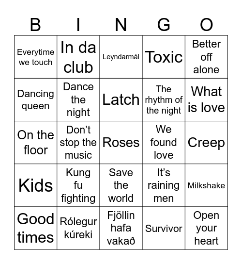 FÍLU BINGÓ Bingo Card