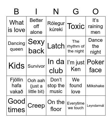 FÍLU BINGÓ Bingo Card
