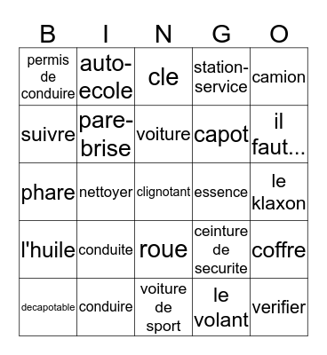 J'adore Le Mans!!! Bingo Card
