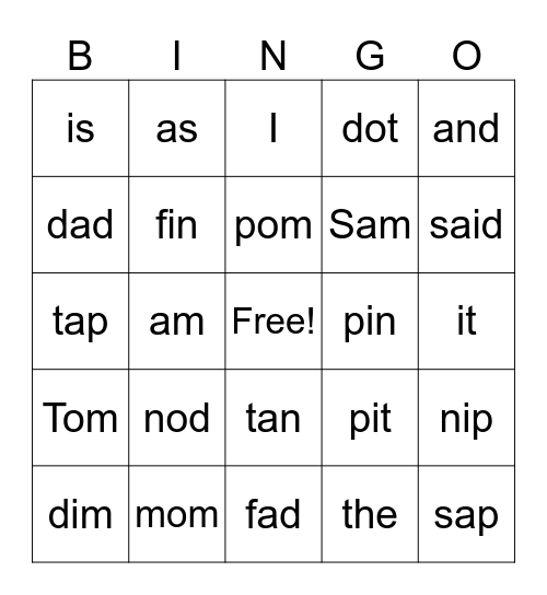 UFLI through lesson 13 Bingo Card