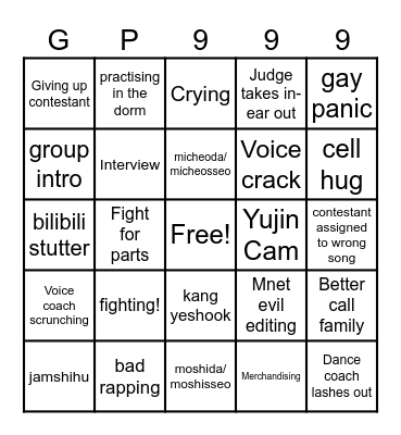GP999 EP6 Bingo Card