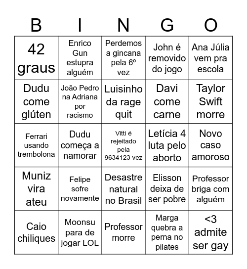 Bingo 2024 v2 Bingo Card