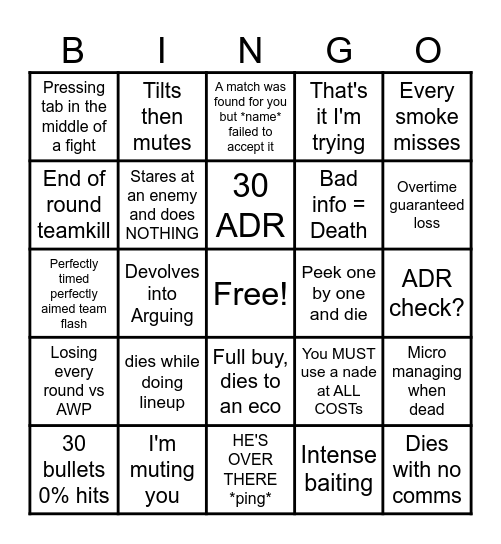 cszimbobe Bingo Card