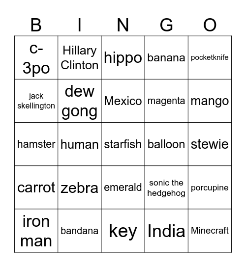 infinite craft Bingo Card