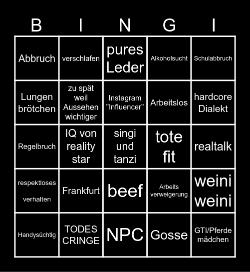 AB INS KLOSTER Bingo Card