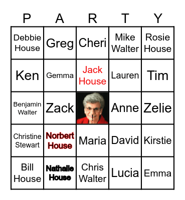 Nat's 90th Birthday Bingo Card