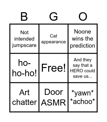 GT Bingo Card