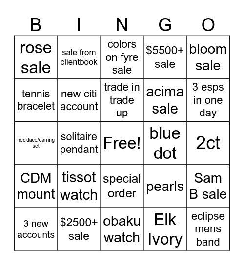 BINGO Card