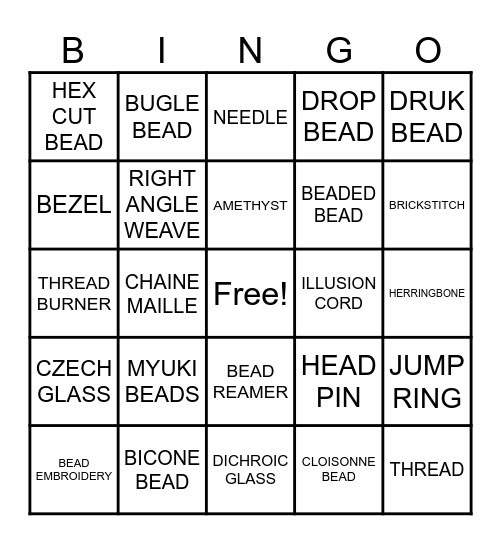 PORTLAND BEAD RETREAT Bingo Card