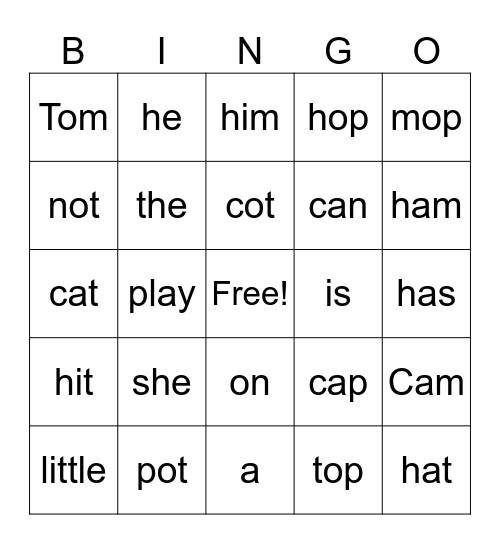 Unit 4 Bingo Card