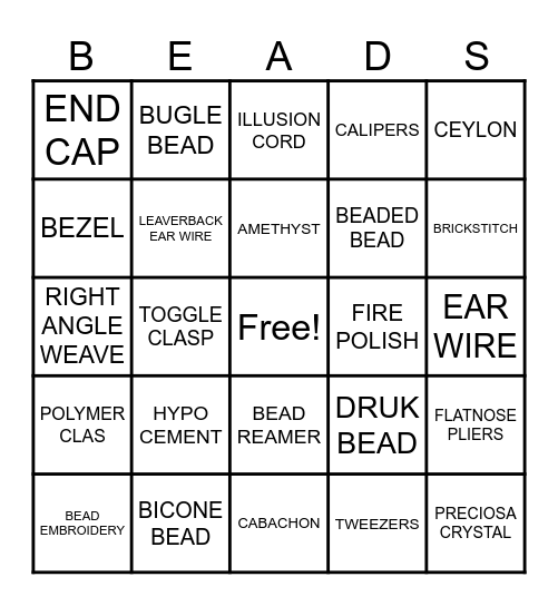 PORTLAND BEAD RETREAT Bingo Card