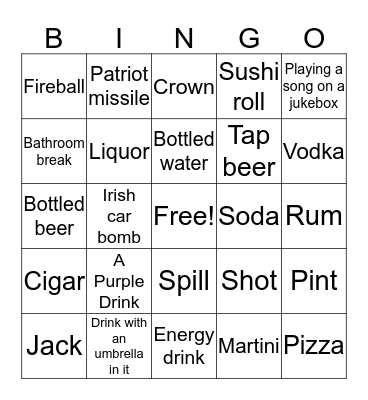 March of Dimes Pub Crawl Bingo Card