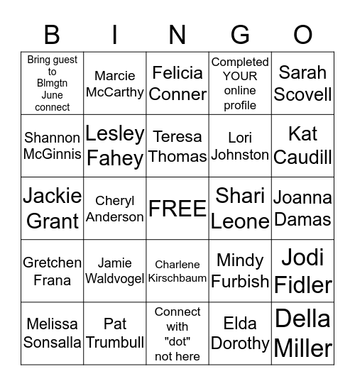 May Bloomington Evening Polka Dot Bingo Card