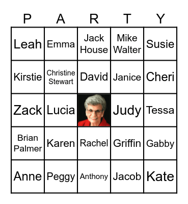 Nat's 90th Birthday Bingo Card