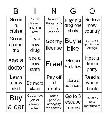 Will's 2024 Bingo Card