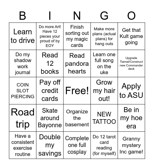 Rio's 2024 Bingo Card