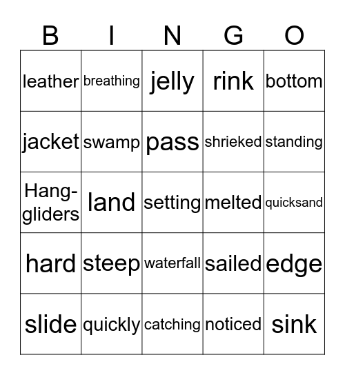 The Treasure Hunt 3 Bingo Card