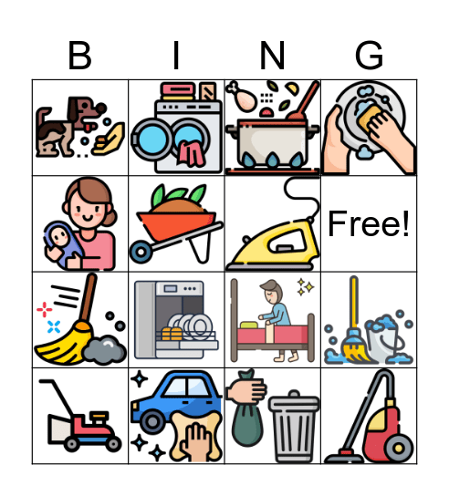 Wie hilfst du zu Hause? Bingo Card