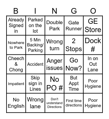 OK Grocery Guard Bingo Card
