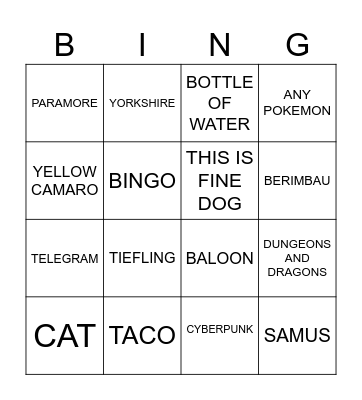 KIDS ON THE BINGO Card