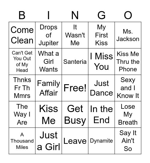 MM Millennial #1 Bingo Card