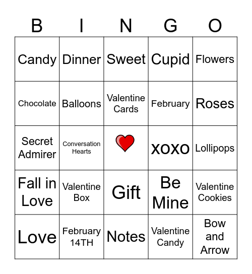 Valentine's Day Bingo Card