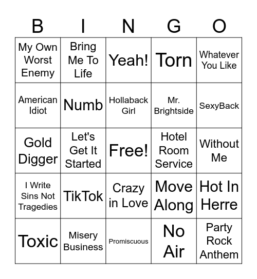 MM Millennial #4 Bingo Card