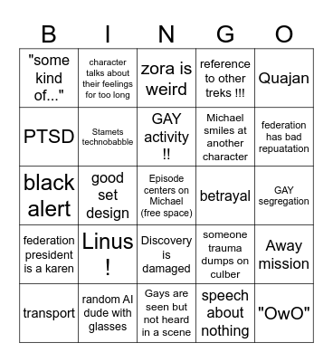 Discovery Bingo Card