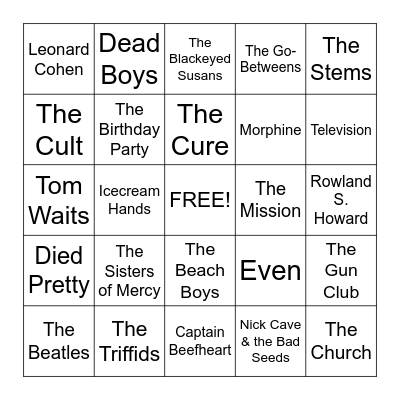What Music Do You Have in Common With Chilli? Bingo Card