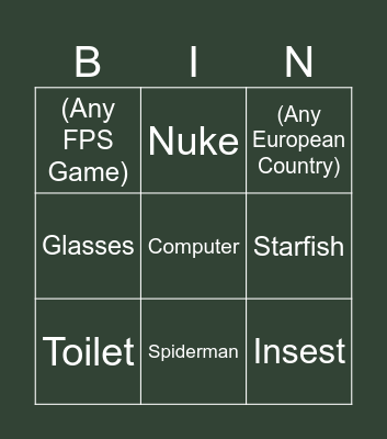 Infinite Craft Bingo Card