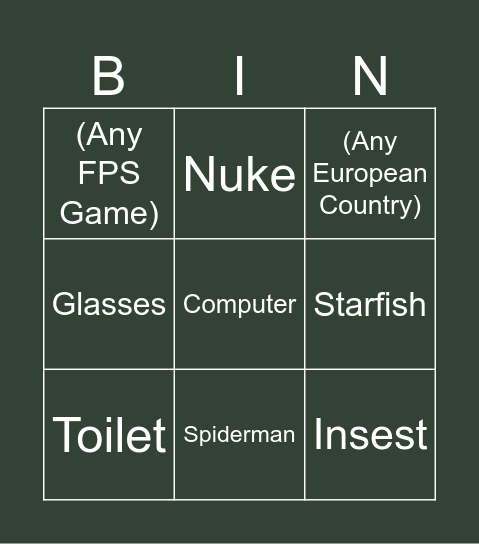 Infinite Craft Bingo Card