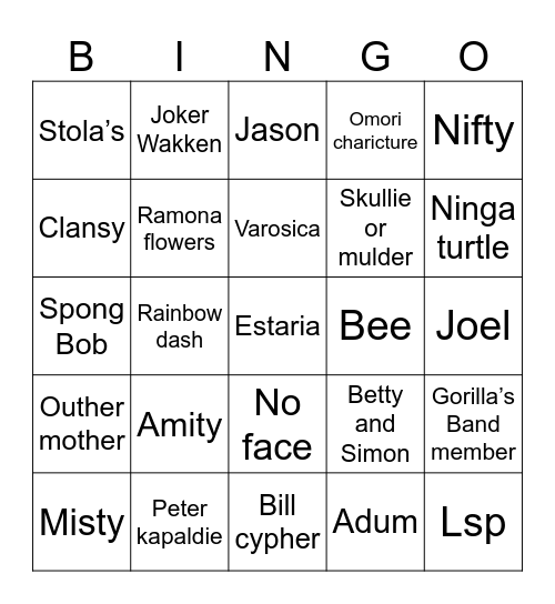 Fexpo Bingo Card