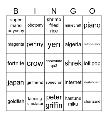 infinite craft bingo Card