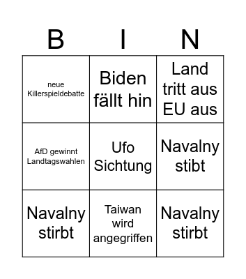 Bingo 2024 Bingo Card