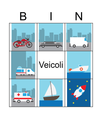 I mezzi di trasporto Bingo Card