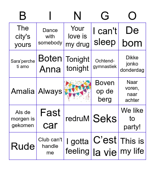 Swingo! Bingo Card
