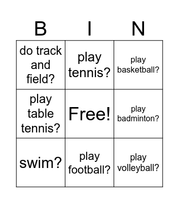 Do you....? Bingo Card