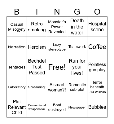 Monster from the Ocean Floor Bingo Card