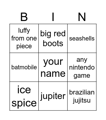 infinitycraft bingo Card