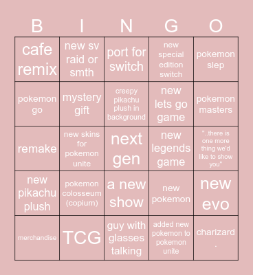 hehe Bingo Card