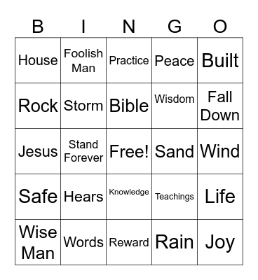Wise or Foolish Bingo Card